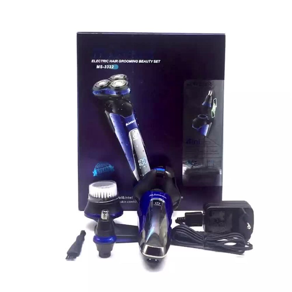 Hot Selling MARSKE Professional 4in1 Grooming Kit LCD Display Battery Power Beard Trimmer Rotary Face Shavers thumbnail