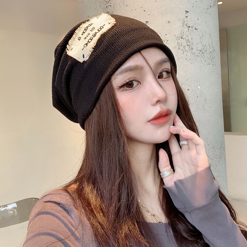 Pile pile hat women's all-match Baotou cold hat knitted big head circumference confinement hat thumbnail