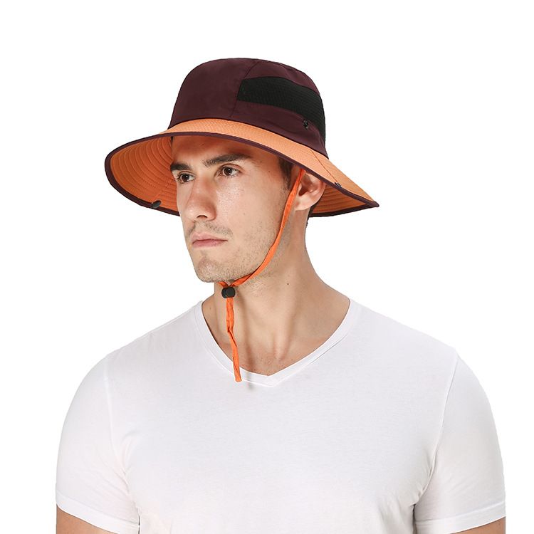 Summer outdoor hat men's big brim sunscreen hat sun hat men's UV protection fishing hat fisherman hat sun hat thumbnail
