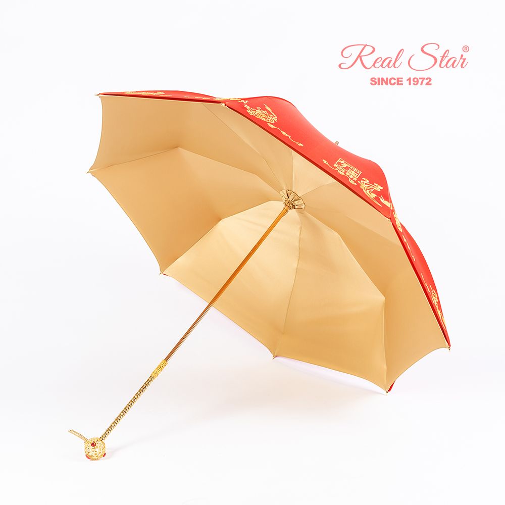 Yiwu Good Goods R-196 High-end umbrella with diamond-encrusted copper handle, double-layer silk satin fabric embroidery, Chinese trend style wedding umbrella Application Scenario