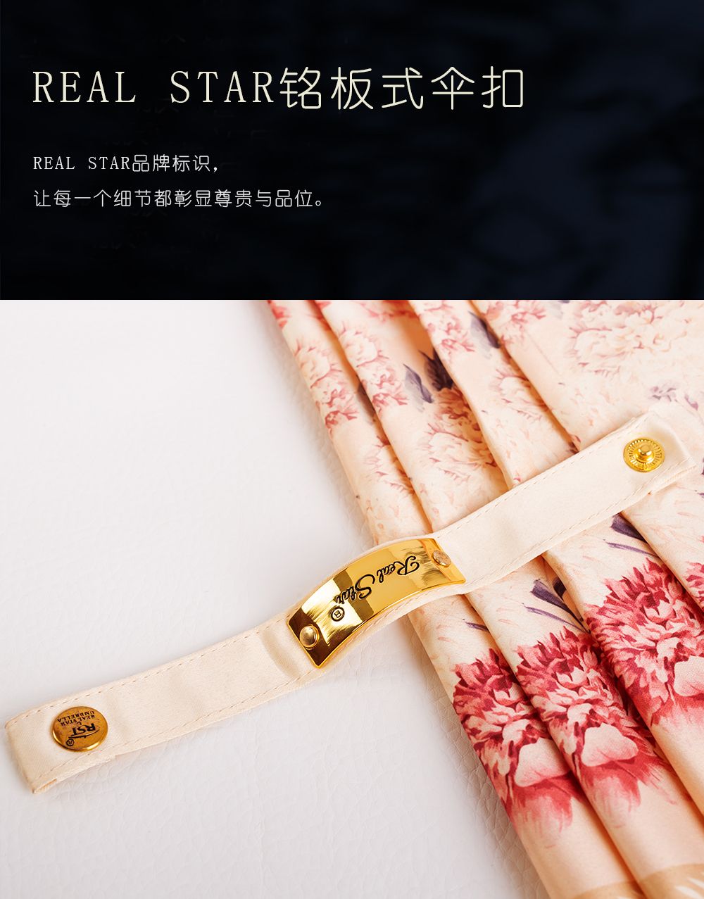Xingbao Light Luxury gift umbrella hand-opened, copper-plated and diamond-encrusted handle, silk umbrella fabric single and double layer gift box, umbrella in stock pic 5