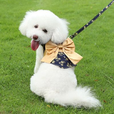 Pet harness manufacturers wholesale Japanese bow dog leash vest dog harness dog rope