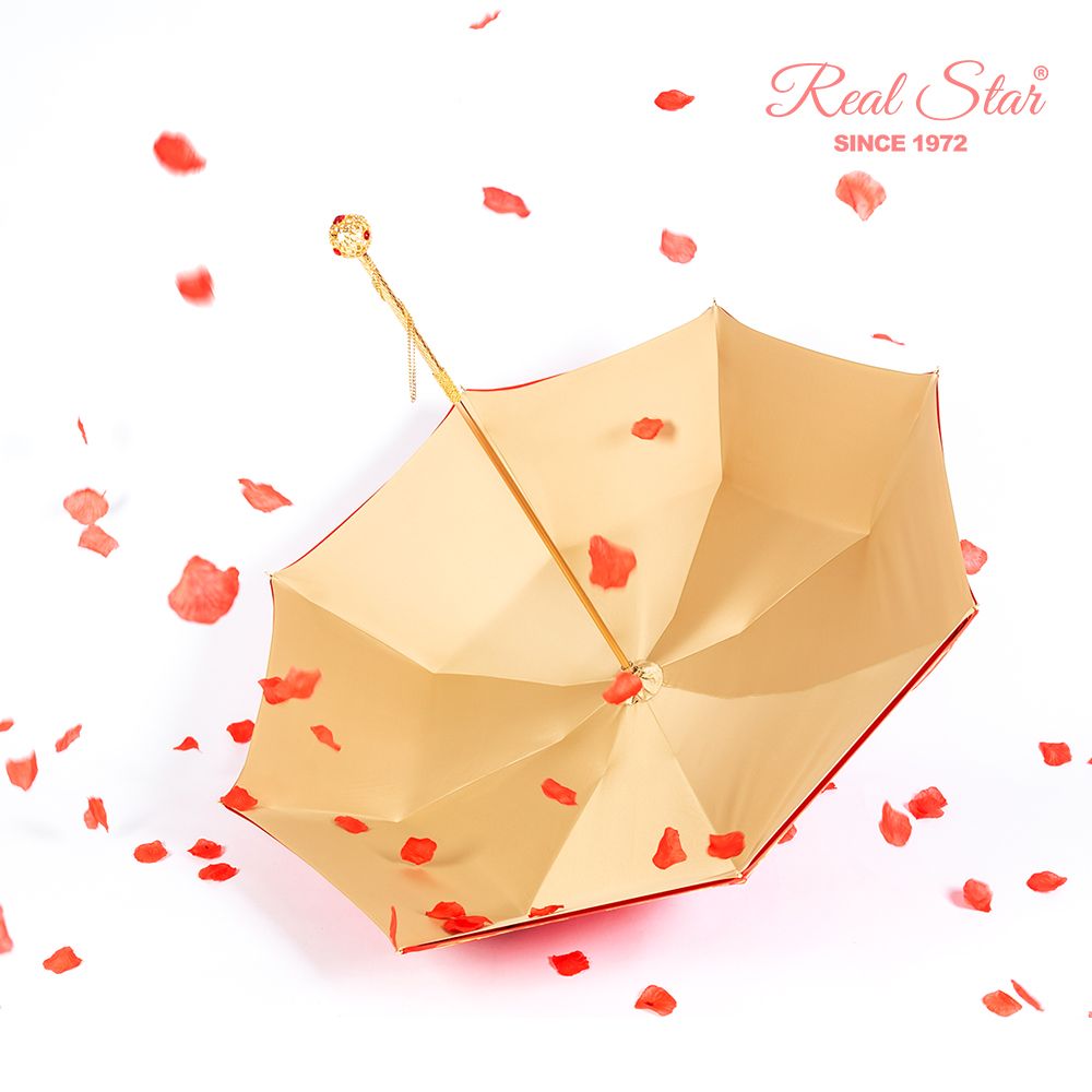 Yiwu Good Goods R-196 High-end umbrella with diamond-encrusted copper handle, double-layer silk satin fabric embroidery, Chinese trend style wedding umbrella Specification image