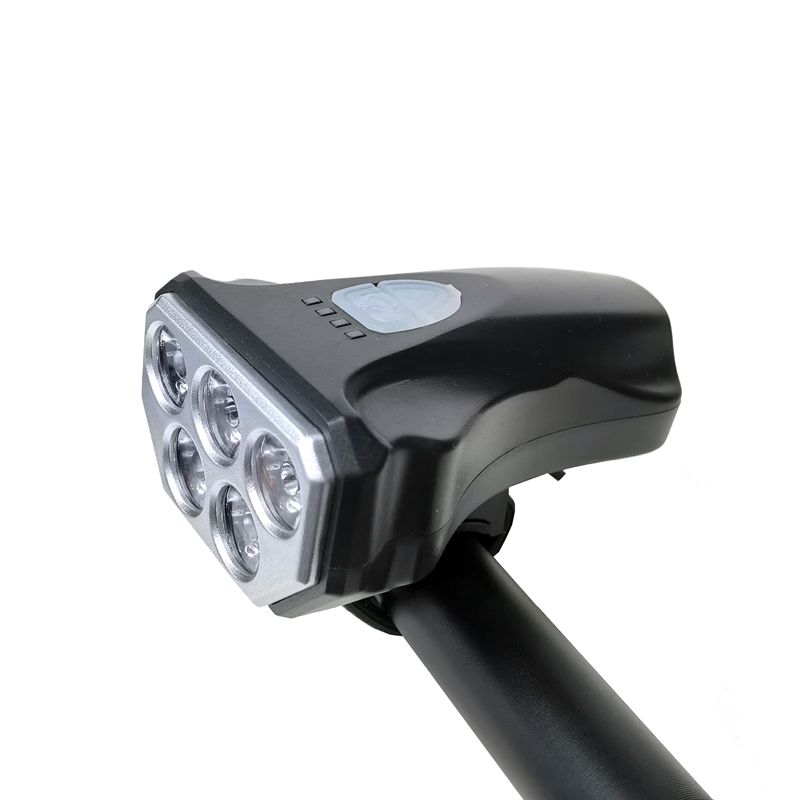 QX-Q15 Power display 5LED bike headlight working light light Charger bike headlight Riding safety warning light