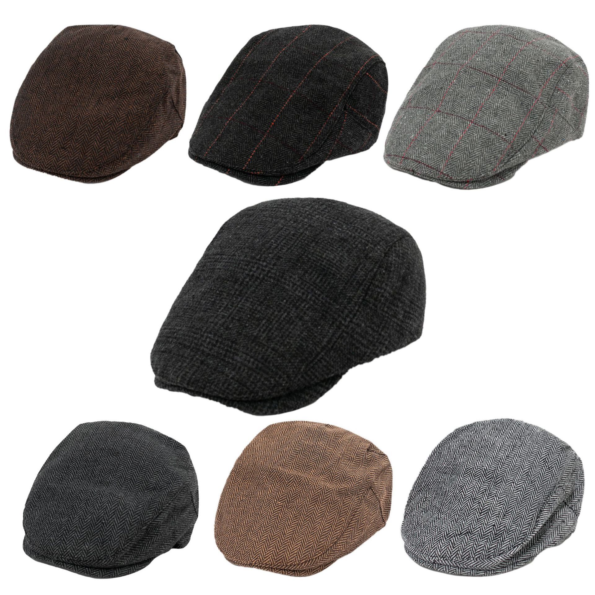 Beret men's peaked cap forward cap middle-aged and elderly warm hat autumn and winter woolen hat thumbnail