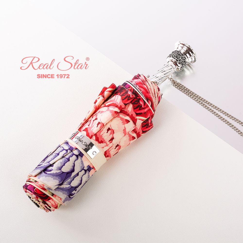 Xingbao Light Luxury gift Umbrella, hand-opened gilded ruby handle, silk umbrella fabric, big red rose gift box, umbrella in stock details Picture