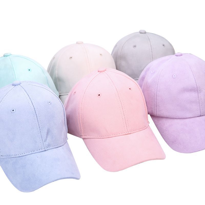 Deerskin velvet solid color curved brim hat men's and women's sports baseball cap couple peaked cap hip-hop sunshade hat thumbnail