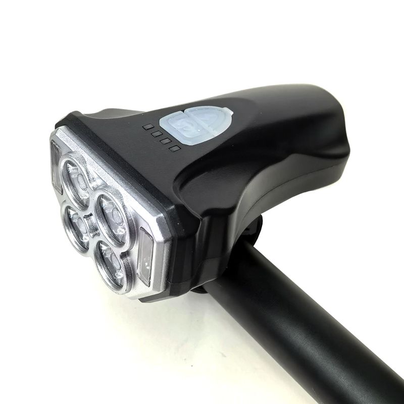 QX-Q14 Power display 4LED bike headlight working light light Charger bike headlight Riding safety warning light