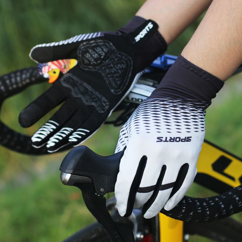 210218B Elastic long finger gloves Cycling gloves Sports full finger gloves Fitness gloves Cycling gloves Breathable shock absorption