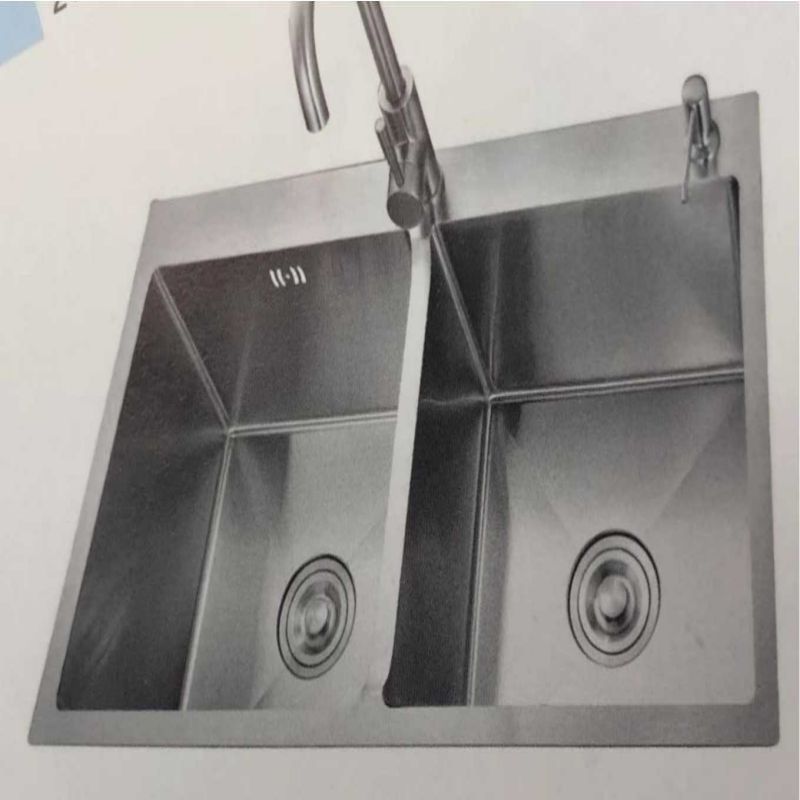 82*45 double stainless steel thickened manual sink single slot mirror thumbnail