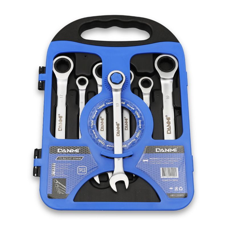Open ratchet spanner set combination spanner hardware Auto mechanic tool set straight handle shaking head Item Picture