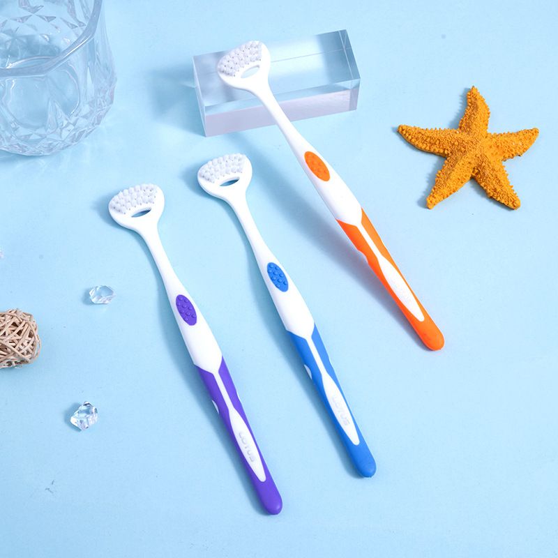 Tongue cleaning brush tongue coating scraping bad breath silicone scraping tongue plate oral health hygiene set