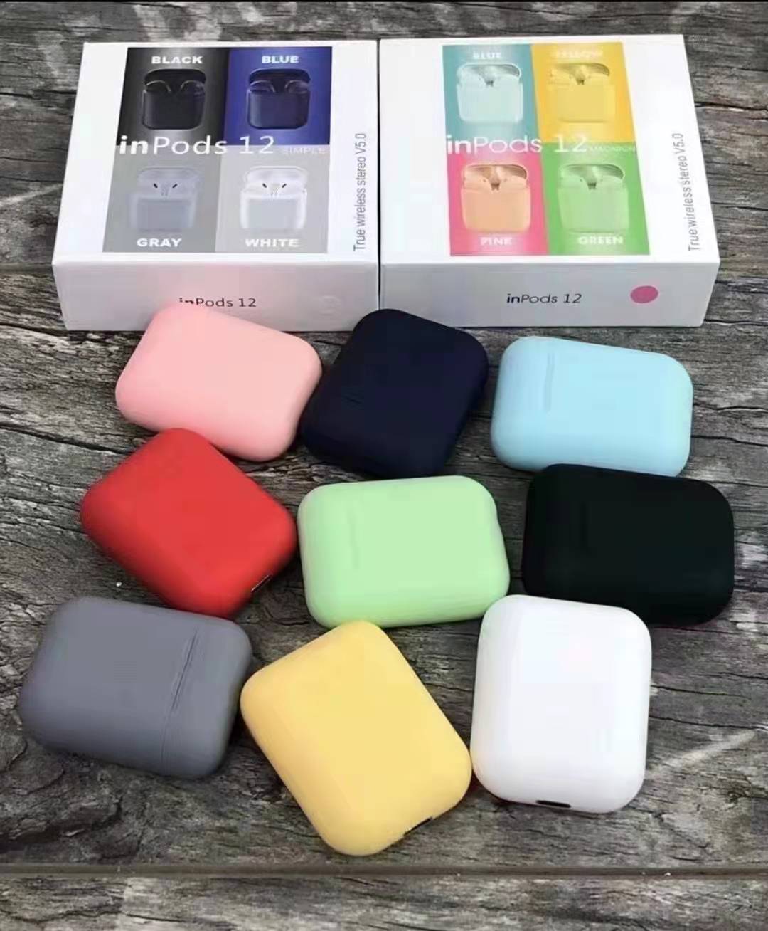 Inpods12 Wireless Bluetooth Headset I12 Macaron Headset 5.0 Dual talking Headset with charging bin Headset