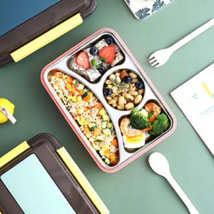 304 stainless steel insulated lunch box student compartment lunch box can be heated portable lunch box thumbnail