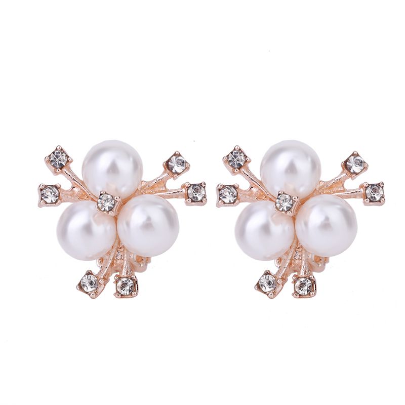 New fashion earrings for woman in clip pearl glass clip earrings for all earrings Jewelry good quality euro  alloy Wholesale thumbnail