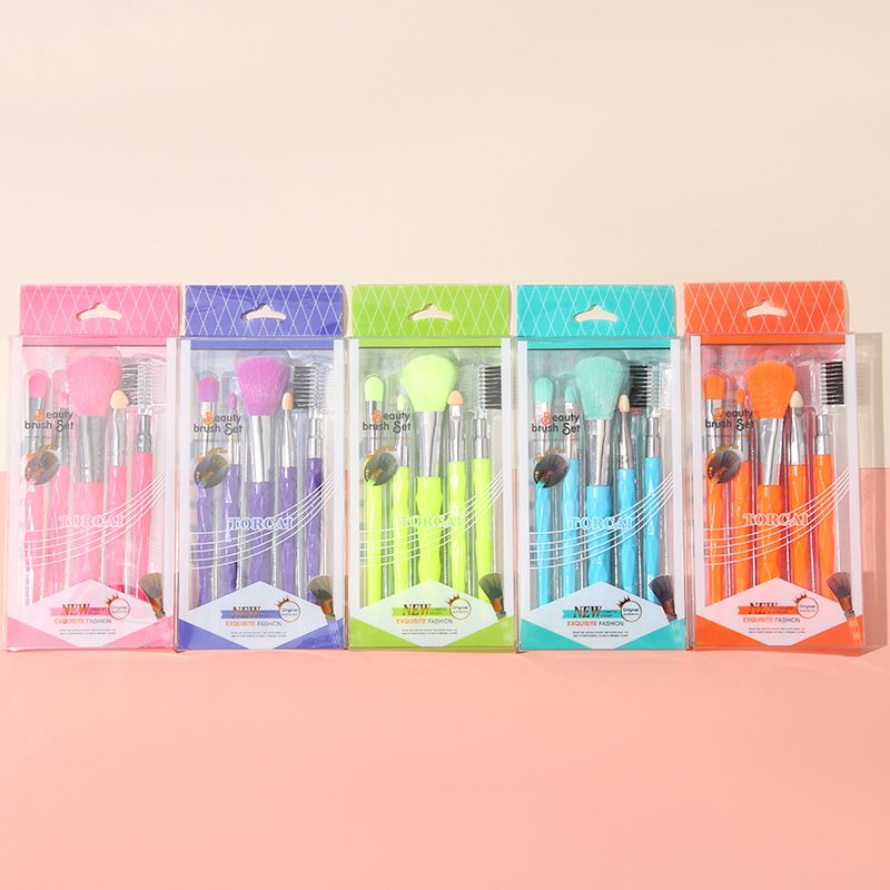 pabibrow makeup brush 5 pcs brush set colourful brush powder brush eyelash brush hot selling factory direct sale thumbnail