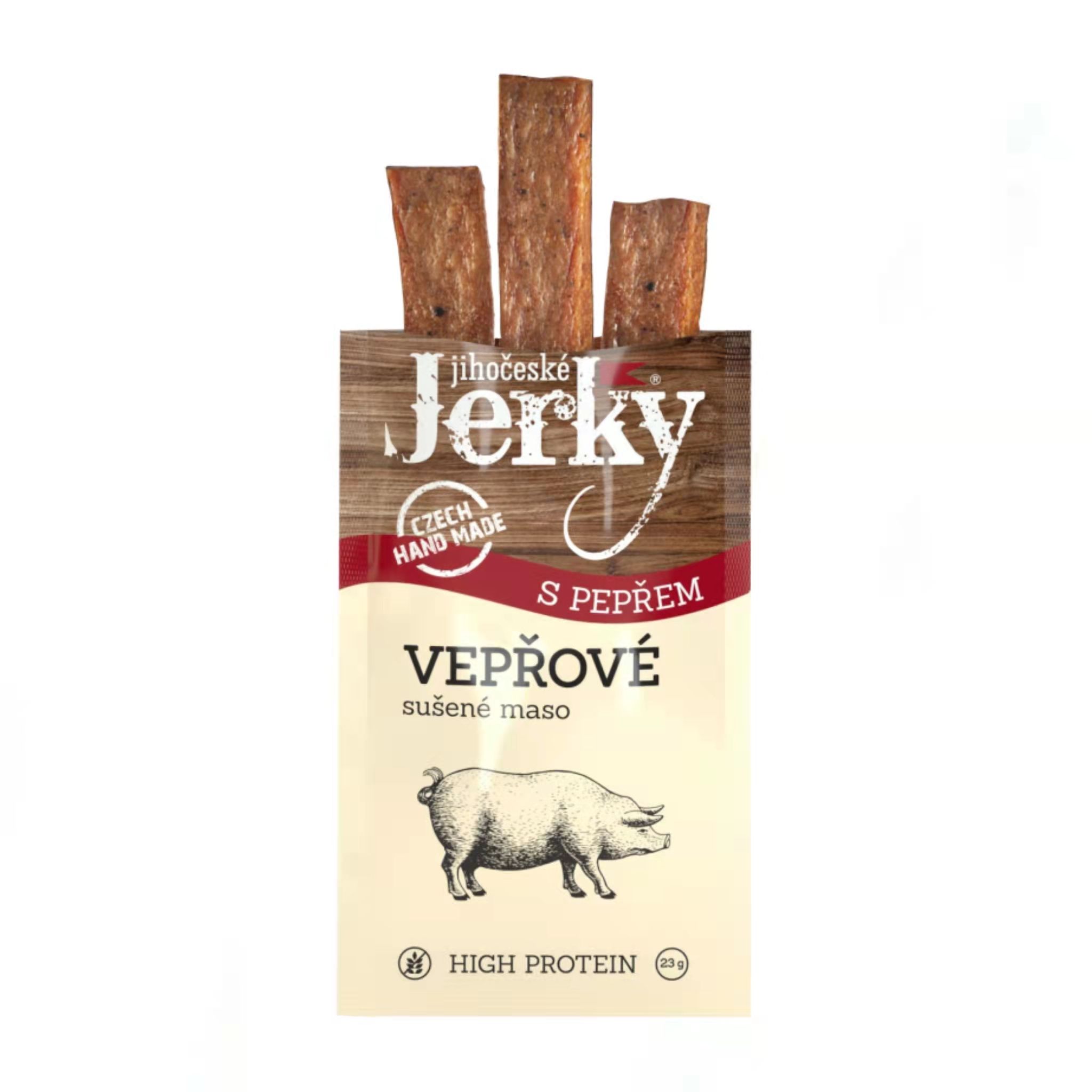 捷克进口零食肉干Jihočeské Jerky黑椒猪肉23g