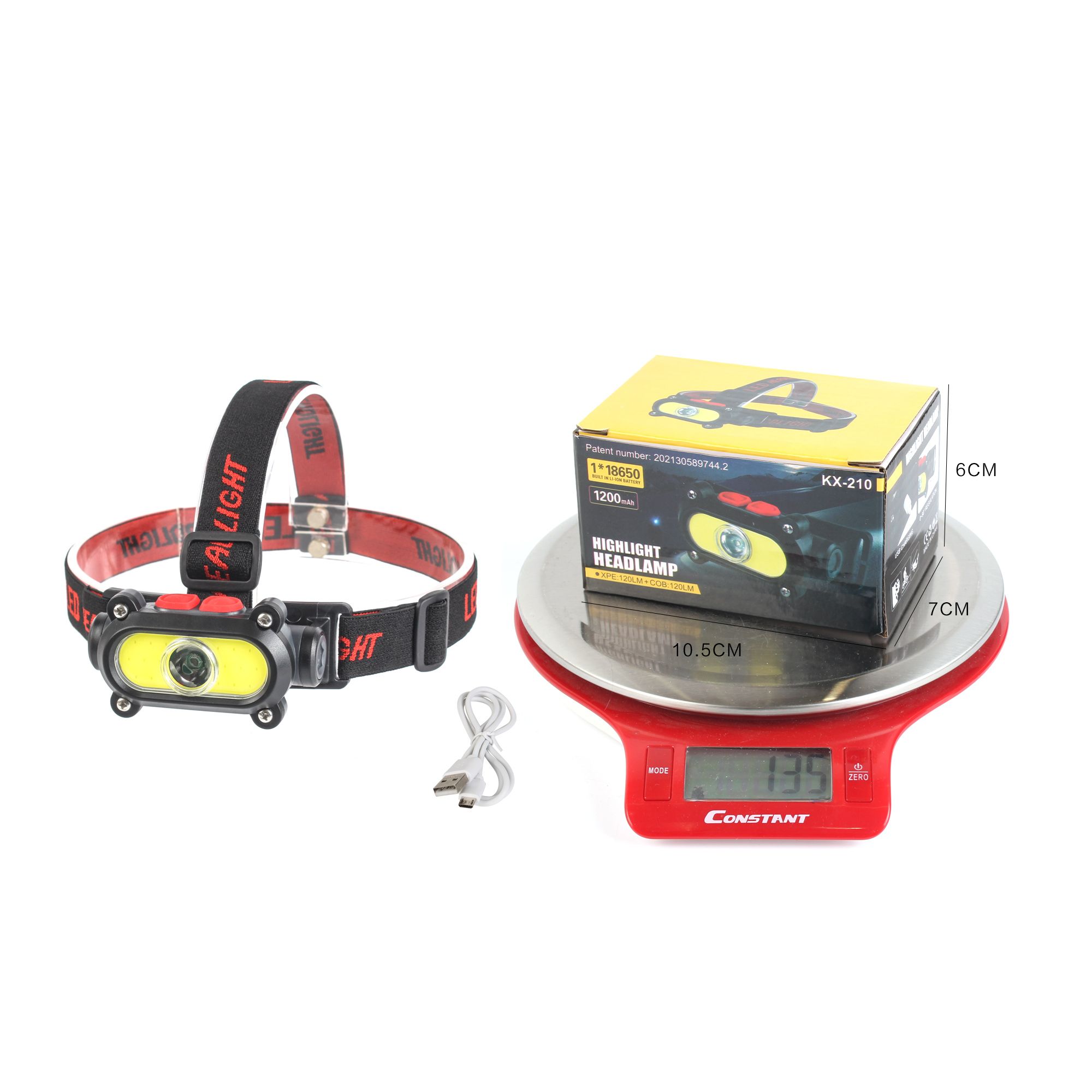 New cross-border LED headlamp COB strong light USB charging portable headlamp LED outdoor night riding, running and fishing lamp Specification image