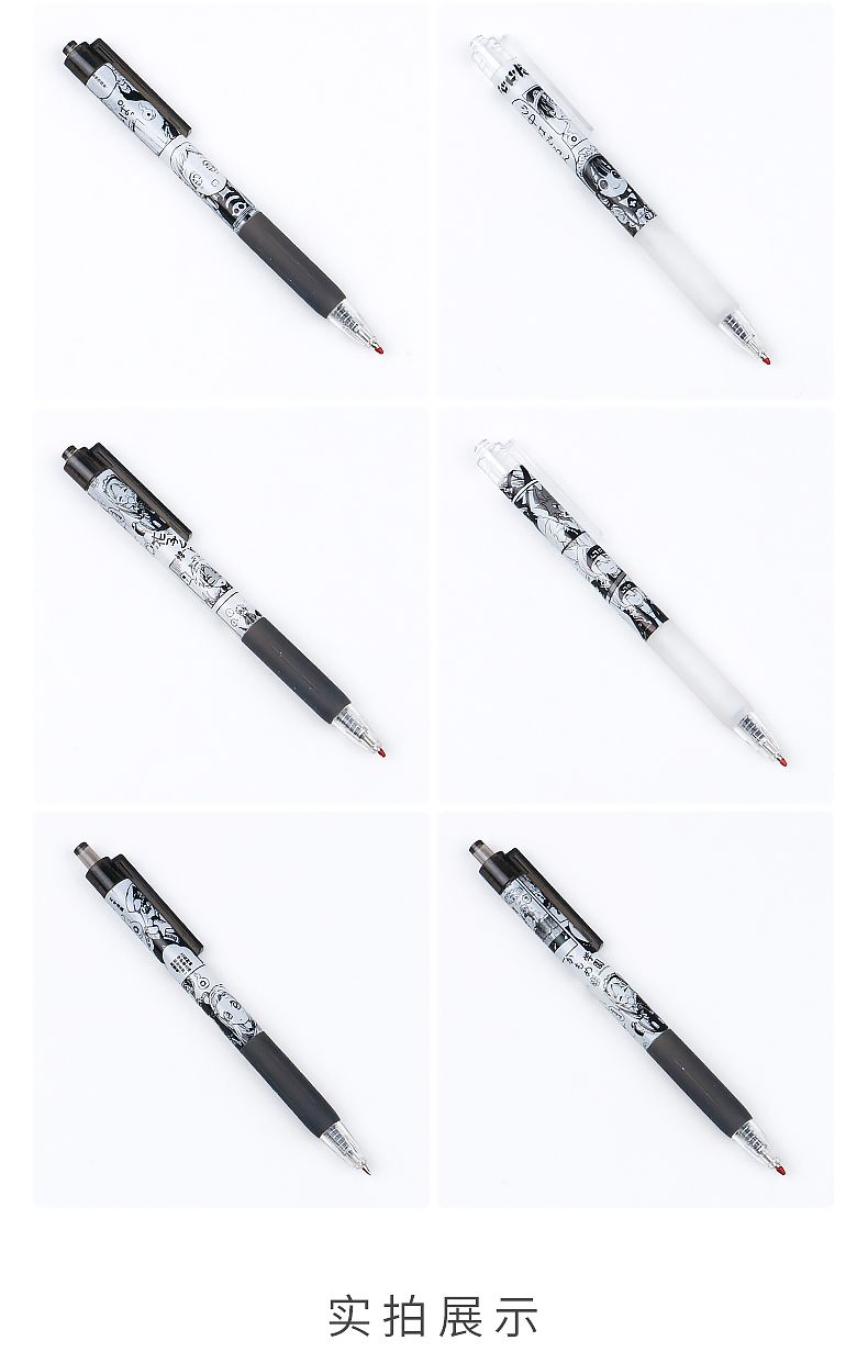 Anime series comic style cartoon press gel pen, black 0.5mm, signature student exam press office pen pic 5