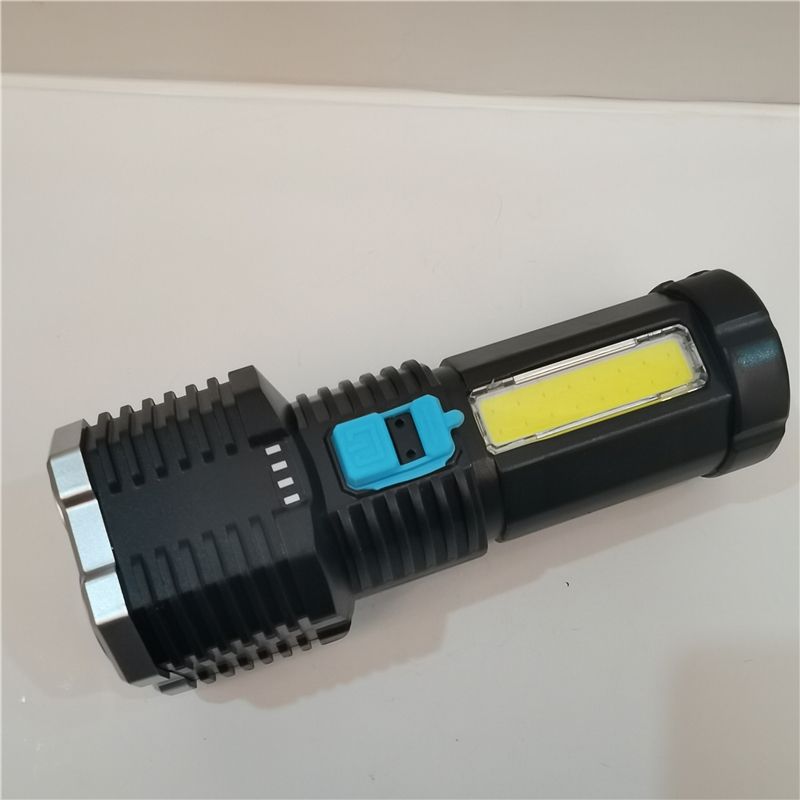 F905塑料充电强光手电筒USB充电多功能照明详情图3