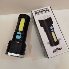 F905塑料充电强光手电筒USB充电多功能照明