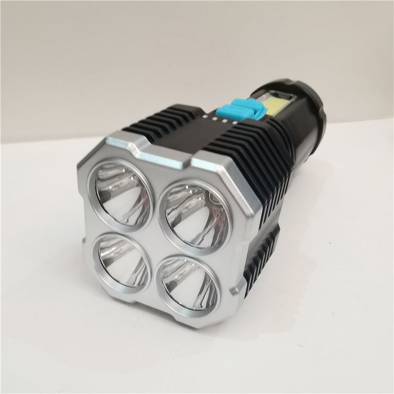 F905塑料充电强光手电筒USB充电多功能照明详情图2
