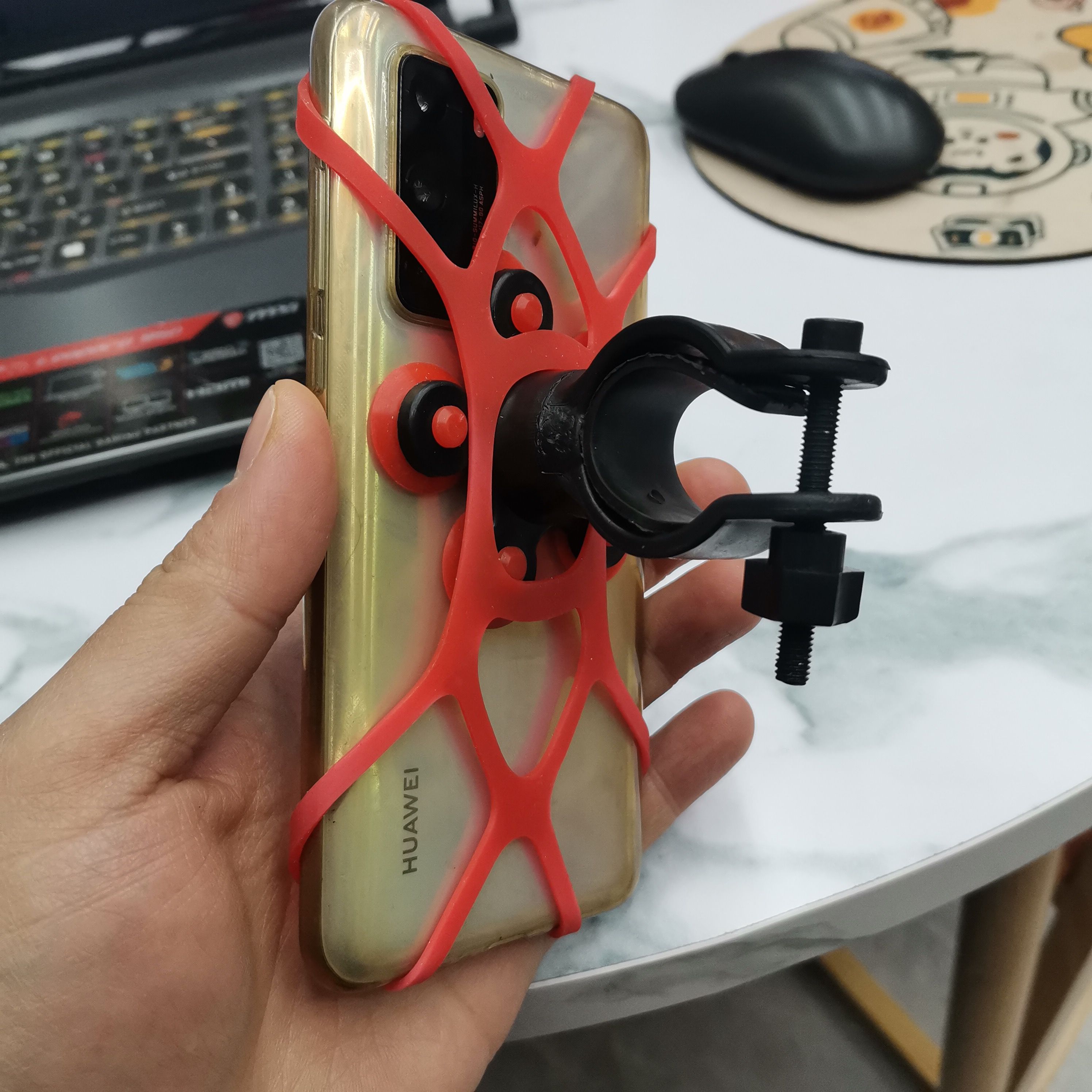 Bicycle Mobile Phone Stand Shared Bicycle Electric Motorcycle Navigation Stand Silicone Mobile Phone Stand Riding Accessories Specification drawing