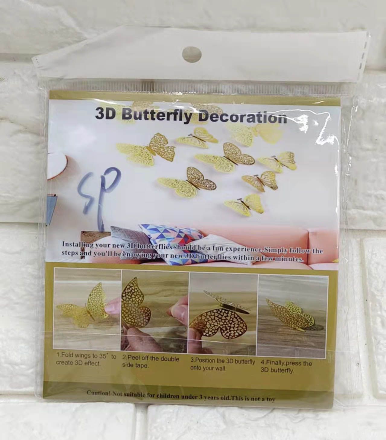 SP Colorful Three-dimensional Butterfly Decorative Stickers details Picture