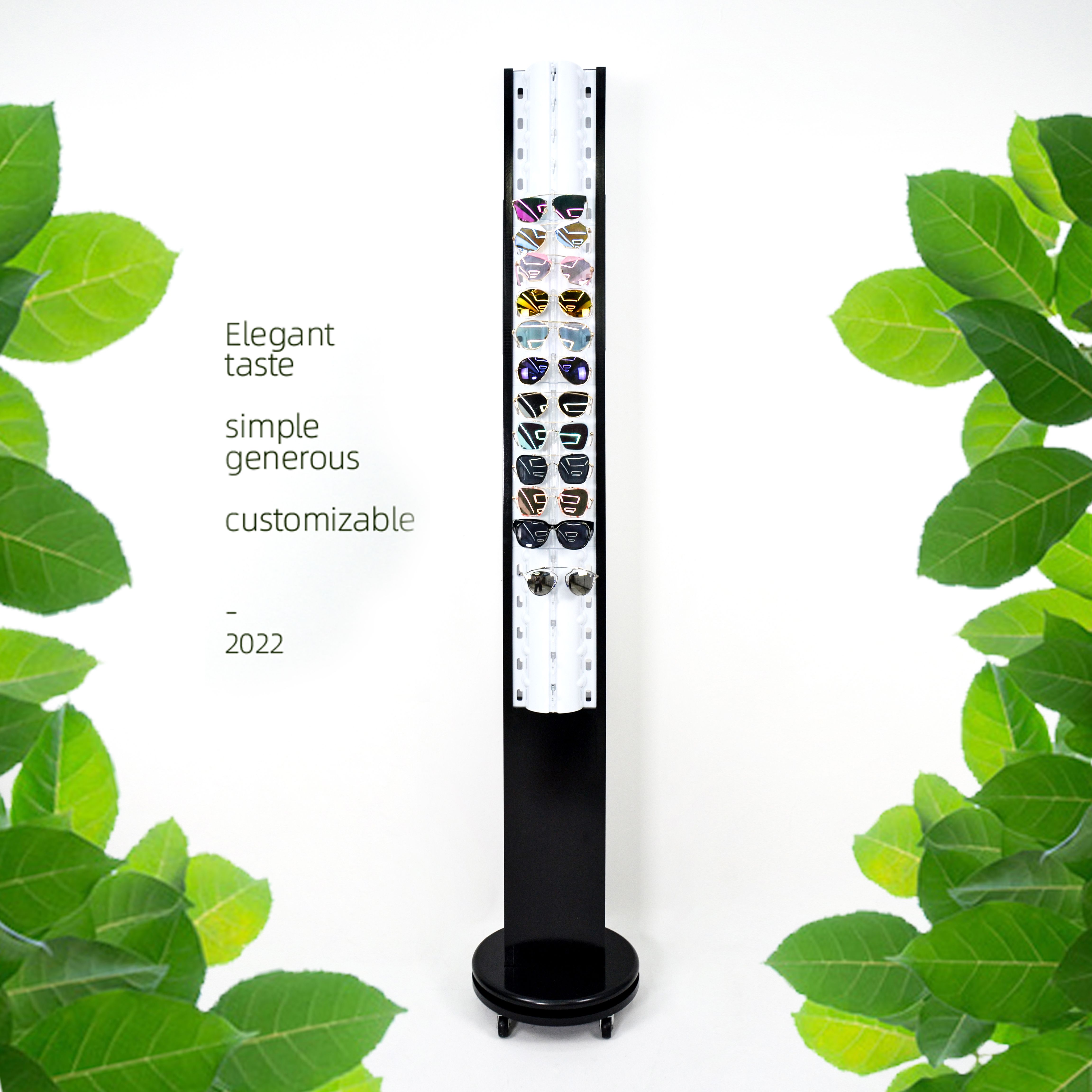 40 pairs of rotating double-sided sunglasses display stand and glasses shelf