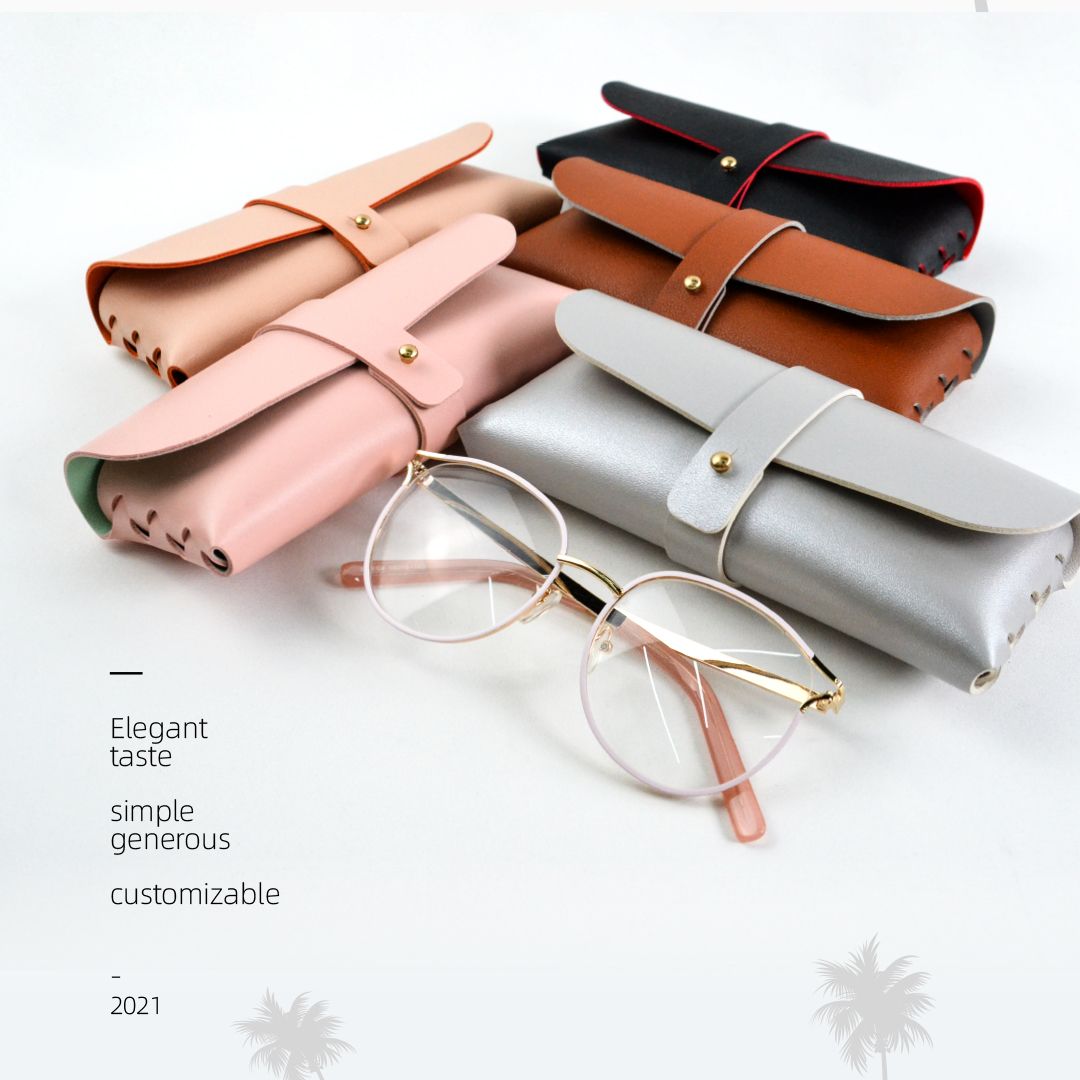 Two-color leather sunglasses case glasses soft case glasses storage case thumbnail