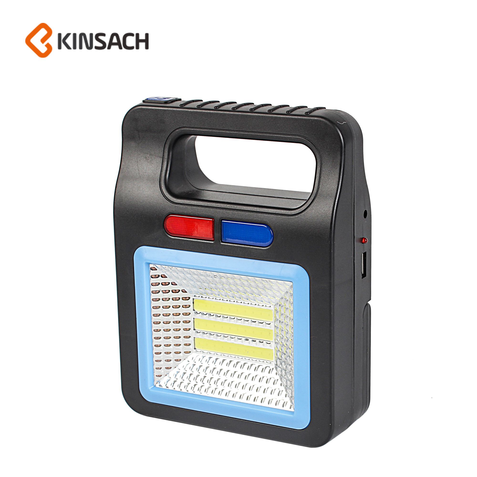 Portable lamp, solar camping lamp, COB three-sided warning searchlight, camp lamp, floodlight, USB hanging lamp, high-intensity flashlight