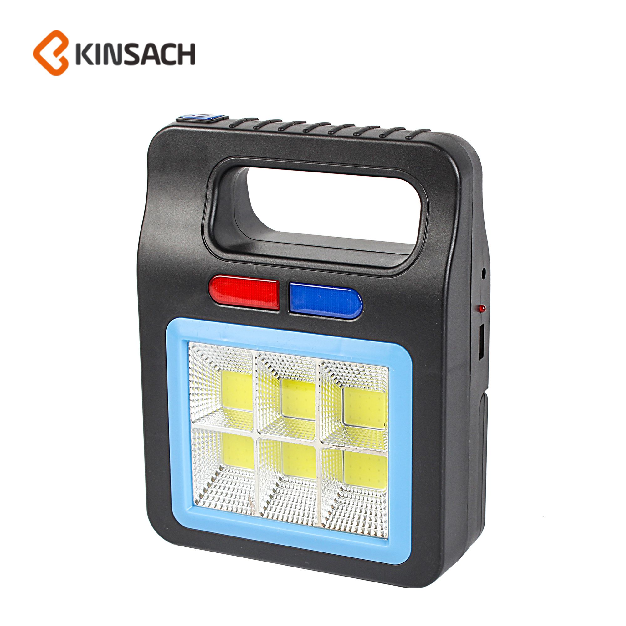 Portable lamp, solar camping lamp, COB six-sided warning searchlight, camp lamp, floodlight, USB hanging lamp, high-intensity flashlight