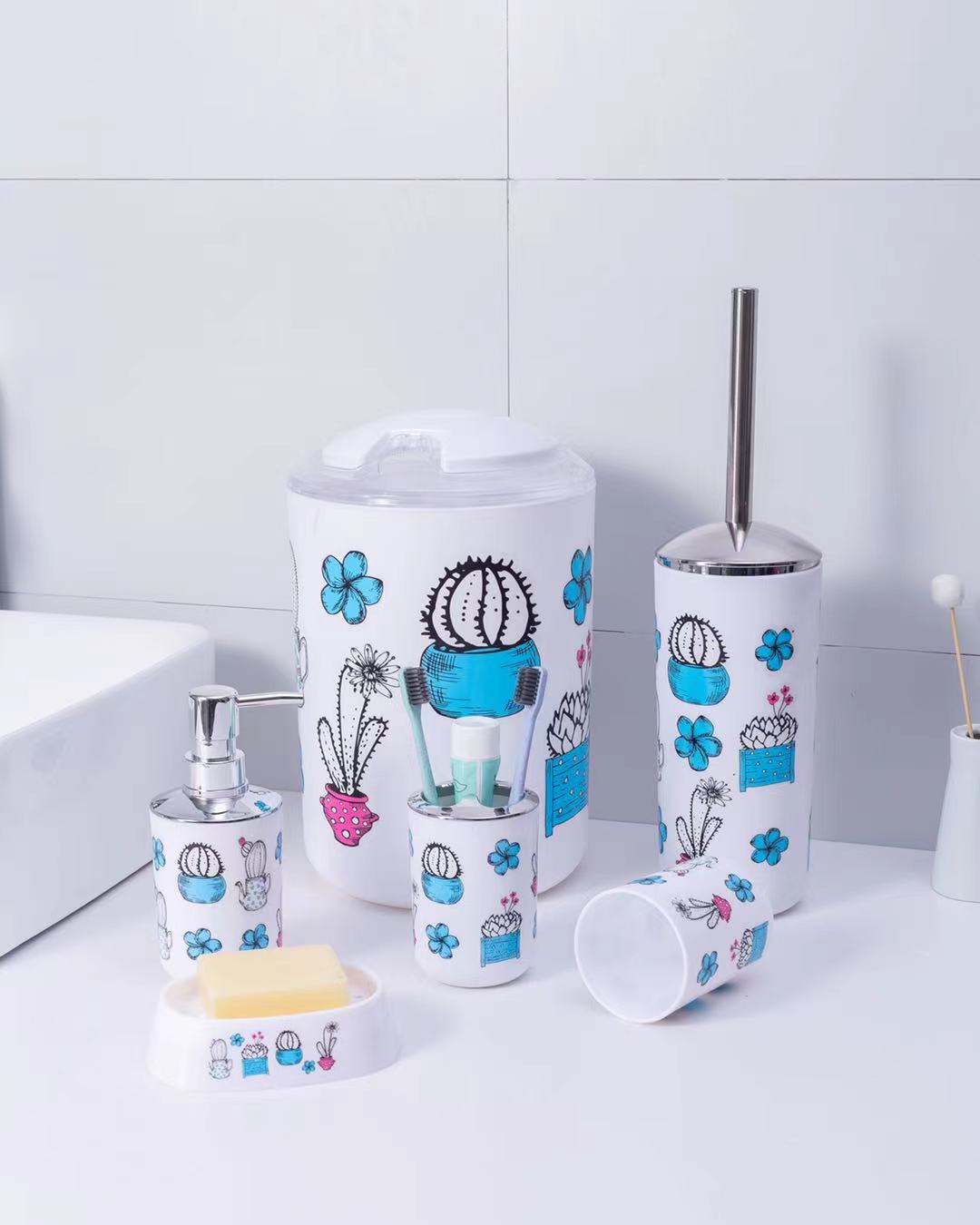 Plastic Bathroom Set Six Sets, Five Sets, Four Sets, Three Sets Of Free Collocation Application Scenario