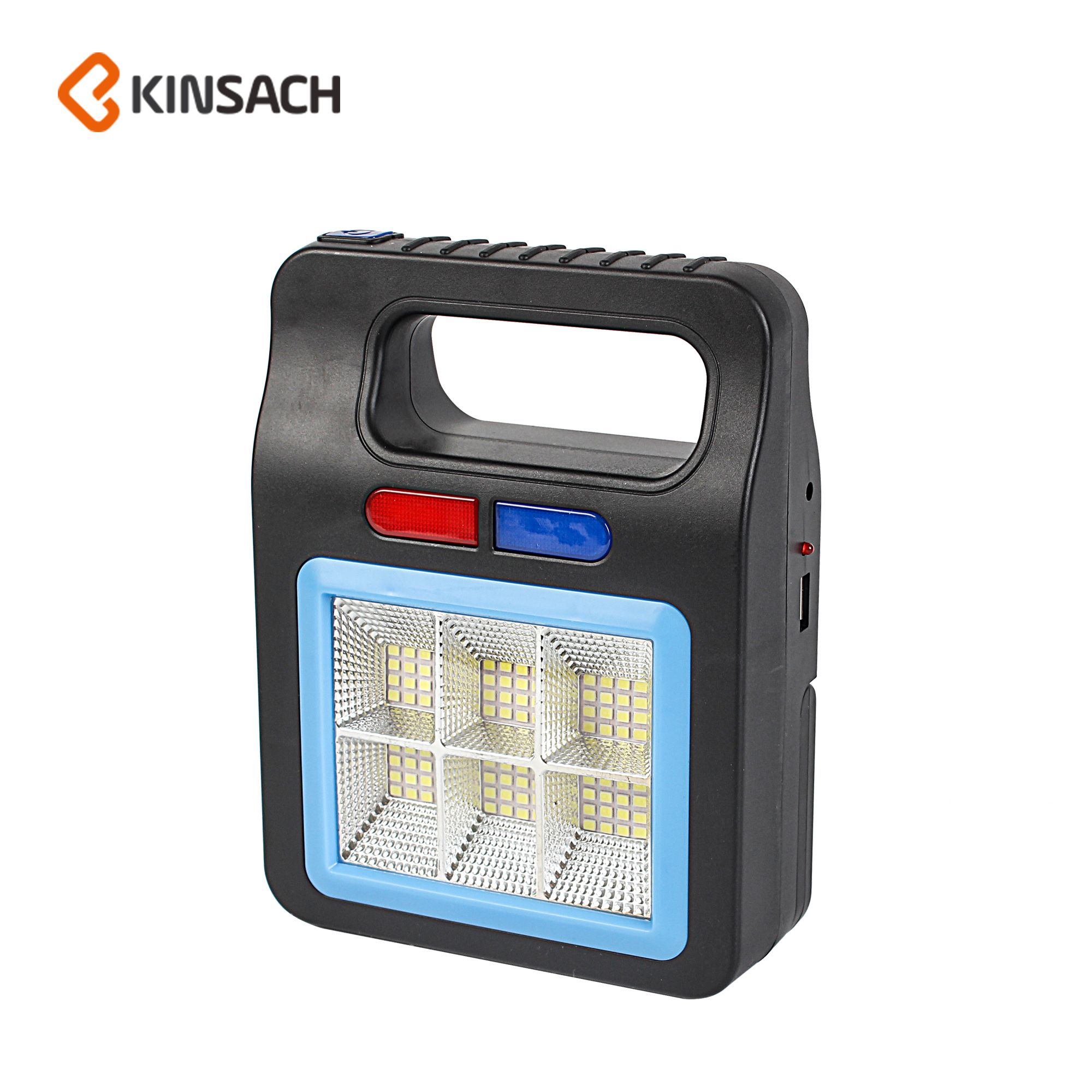 Portable lamp, solar camping lamp, six-sided warning searchlight, camp lamp, floodlight, USB hanging lamp, high-intensity flashlight