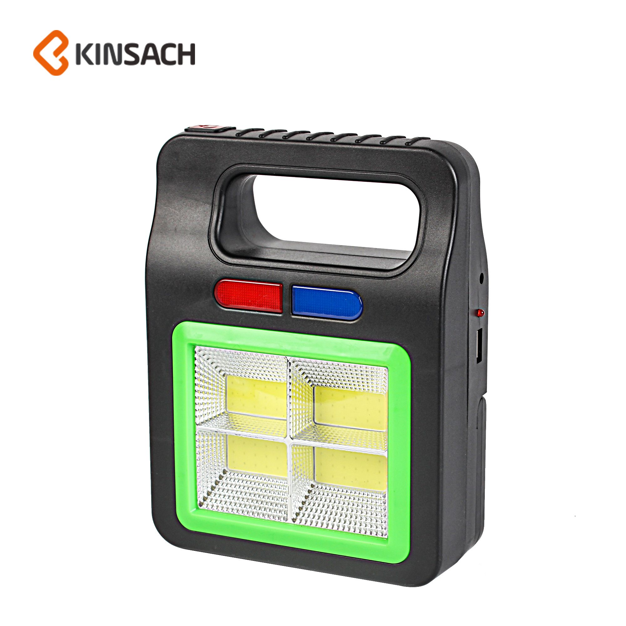 Portable lamp, solar camping lamp, COB four-sided warning searchlight, camp lamp, floodlight, USB hanging lamp, high-intensity flashlight