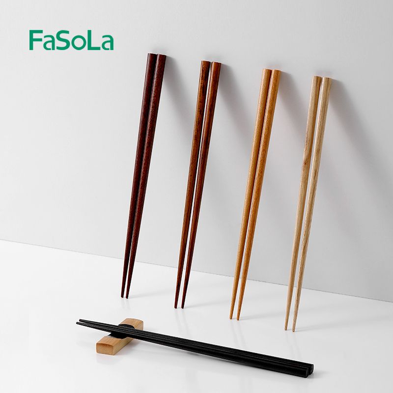 日式家用分餐筷一人一筷木筷子防滑天然实木家庭分类筷子尖头公筷