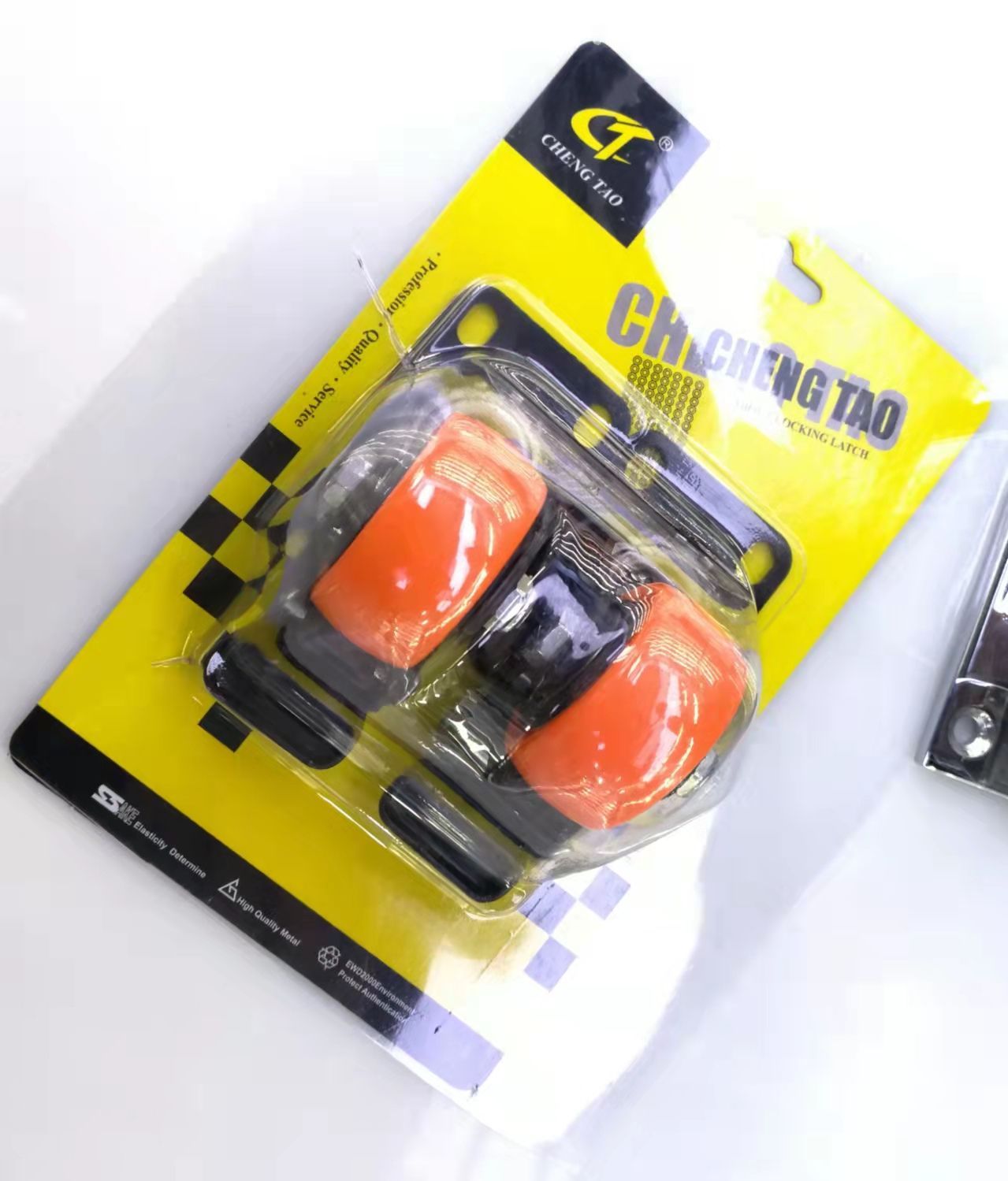 1.5寸橙色金钻平底带刹插卡包装，2个/卡