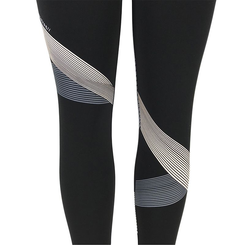 新款瑜伽裤设计感彩色线条胶印九分裤紧身高腰打底裤运动健身裤女详情12