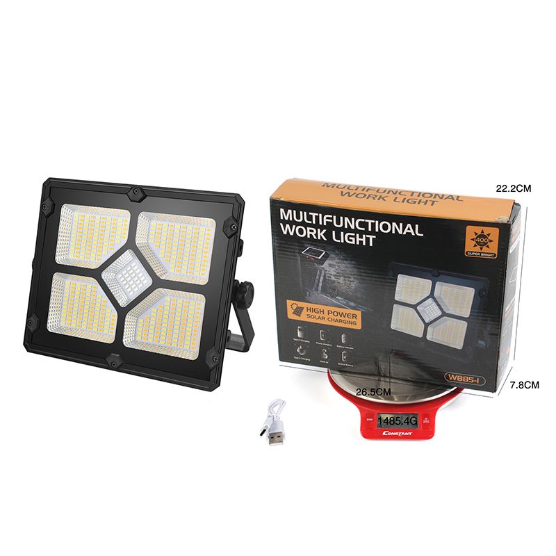 Large solar LED floodlights, outdoor waterproof lighting floodlights, court lights, workshop and construction site square floodlights Specification image