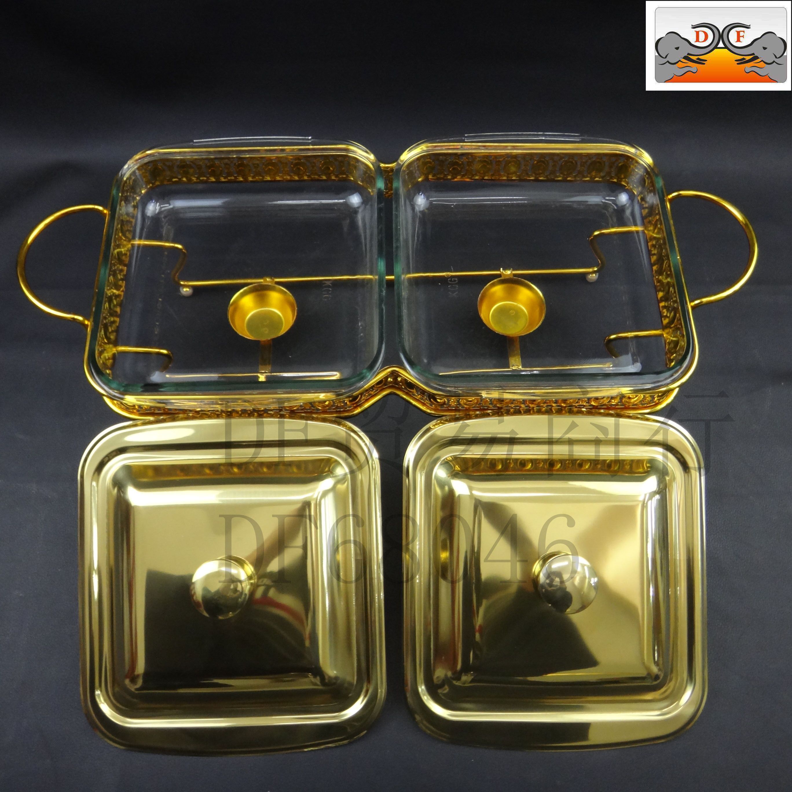 DF TRADING HOUSE Square Golden dining stove Hotel tableware supplies Buffy Stove Gold Edge Plate tableware Application Scenario