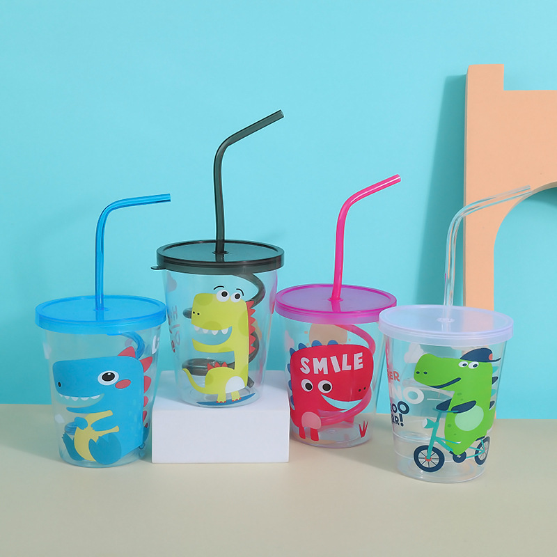 Cute dinosaur pattern PS spring straw cup thumbnail