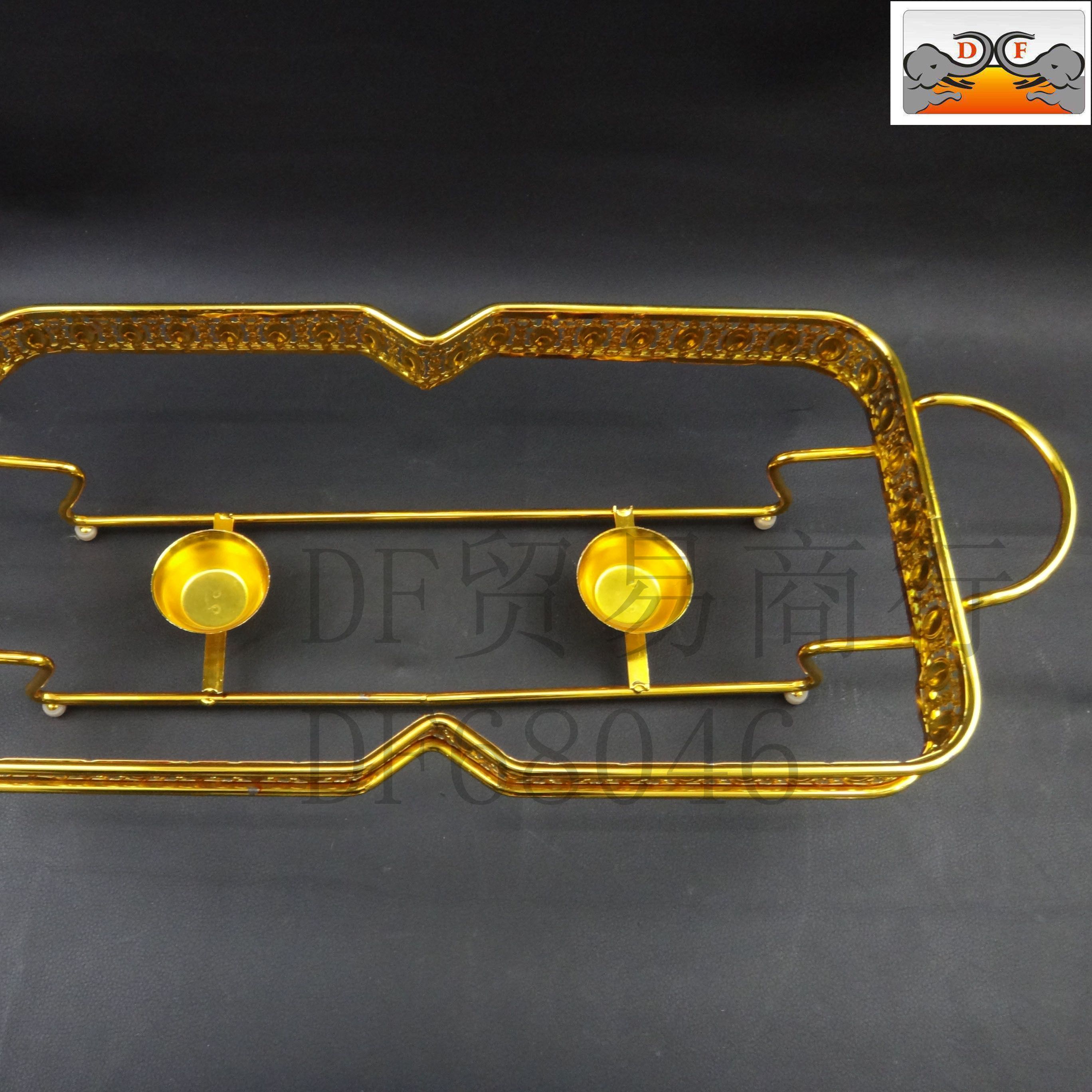 DF TRADING HOUSE Square Golden dining stove Hotel tableware supplies Buffy Stove Gold Edge Plate tableware Item Picture
