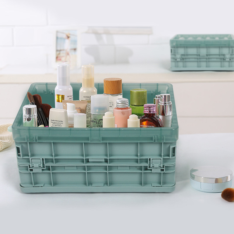 Folding Storage Box Plastic Storage Desktop Cosmetic Storage Box