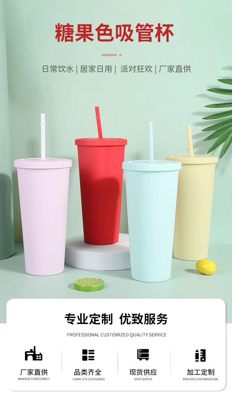 Creative Candy Color Home Daily Straw Cup full figure