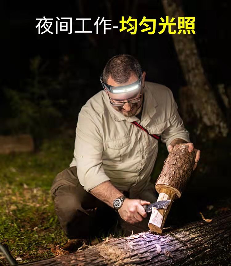 The new T-ypec charging dual-light source camping night running head-mounted 10w ultra-bright floodlight long-range sensing headlamp pic 7