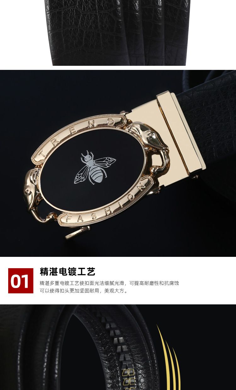 皮带男士商务青年时尚真皮二层牛皮腰带直播热卖裤带厂家批发详情5