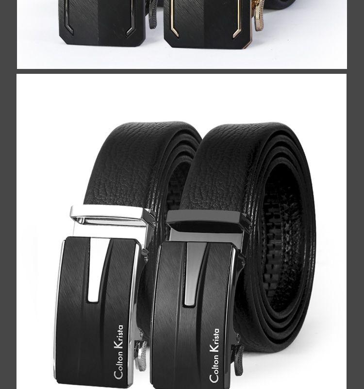 Cinturón de cuero de los hombres scrub automatic button heads business alloy belt moda juvenil multiplo cinturón fabricante al por mayor pic 10