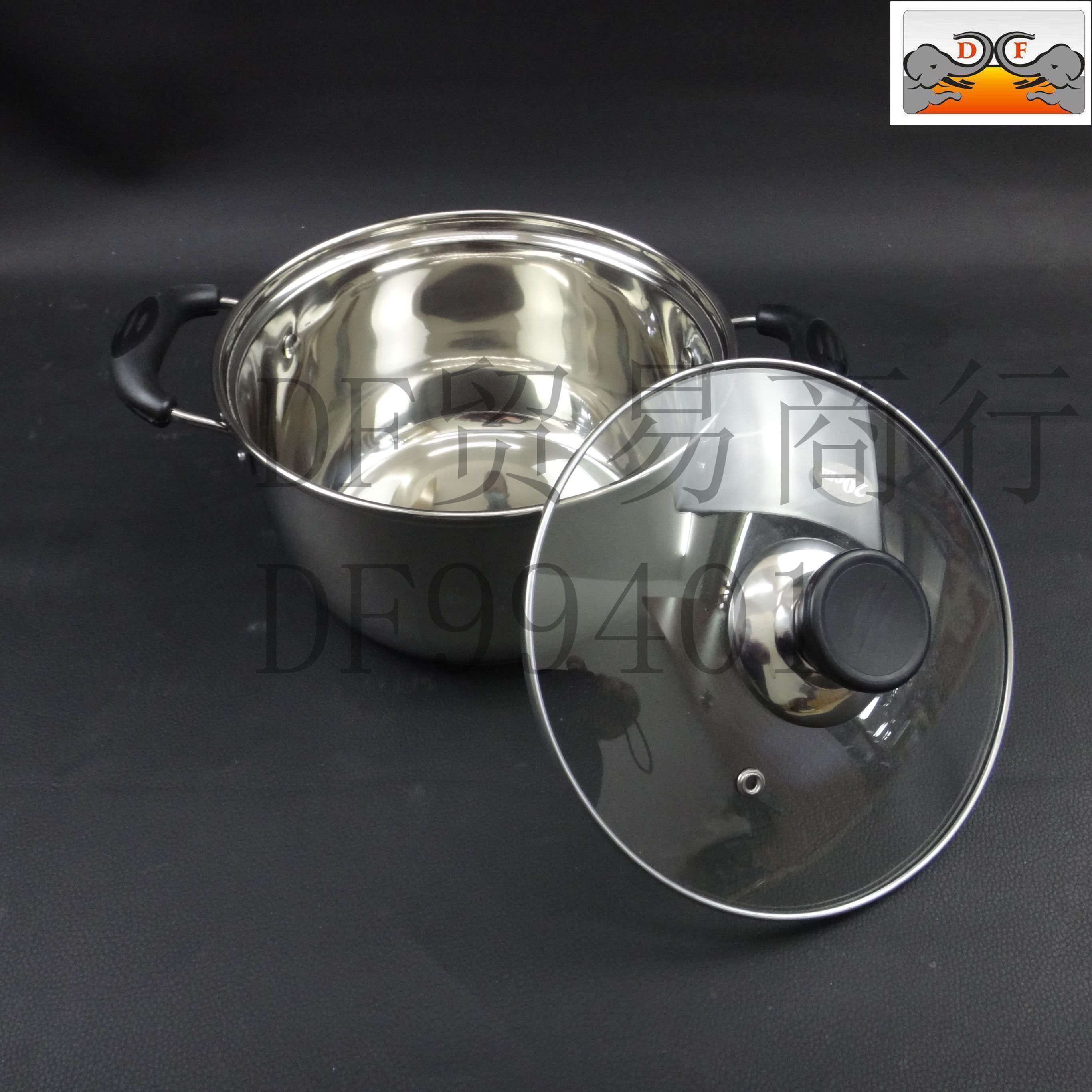 DF Trading House hose مجموعة من خمس قطع من المقلاة الخزفية المصنوعة من الأواني المتعددة الأطباق، طراز DF99401. Specification image