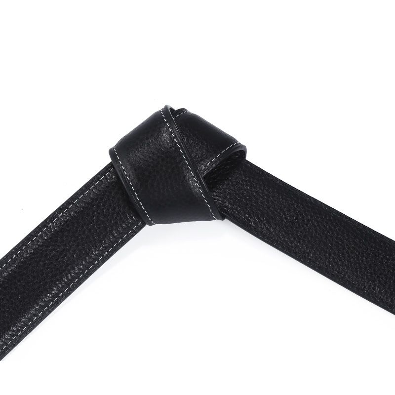 Men's double-layer cowhide belt, genuine and fashionable new self-locking genuine leather men's business trouser pocket leather goods Specification image