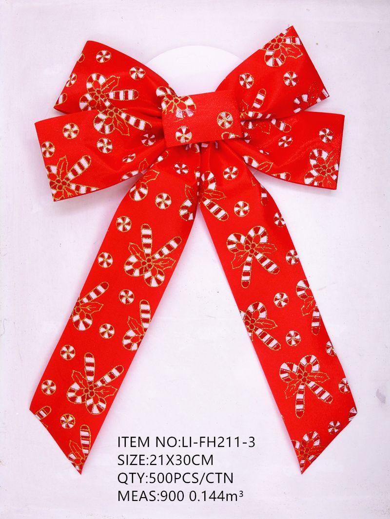 LI-FH211 Christmas Fabric Printed Long Bow Series
